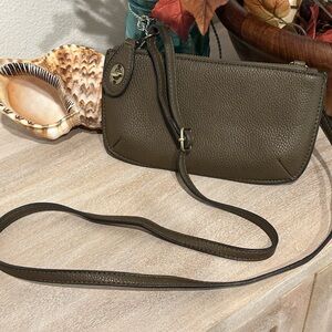 JOY Chocolate Brown Vegan Leather Crossbody Bag/Clutch/Wallet